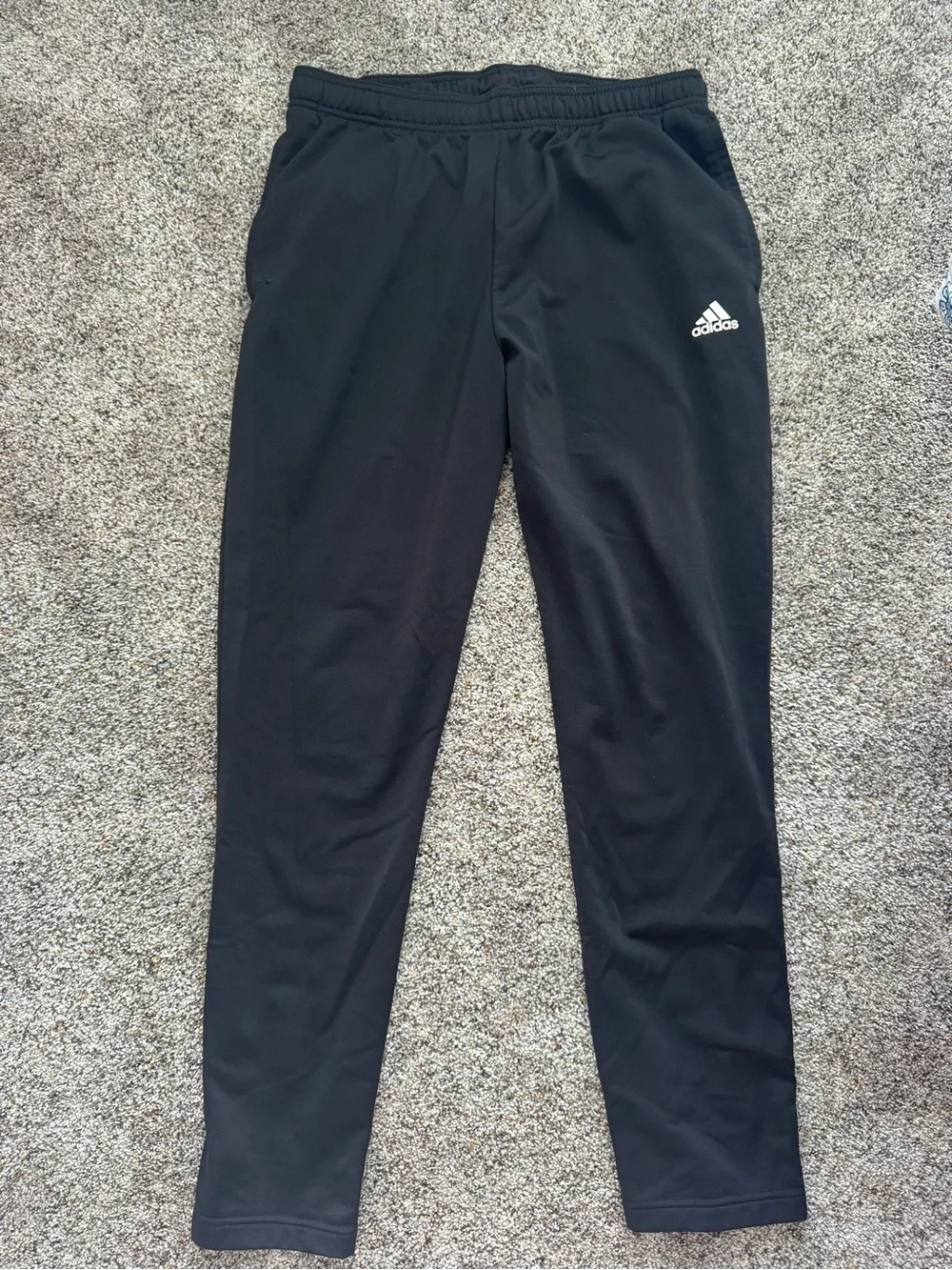 adidas Black mens Jogger Pants with White Logo